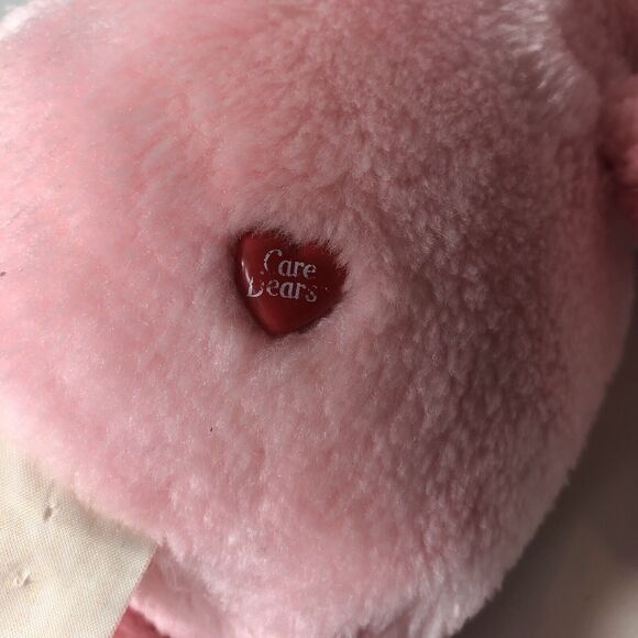 Care Bears Love A Lot Bear Plush Stuffed Animal 13” Inches Pink Hearts Vintage C - Picture 9 of 11